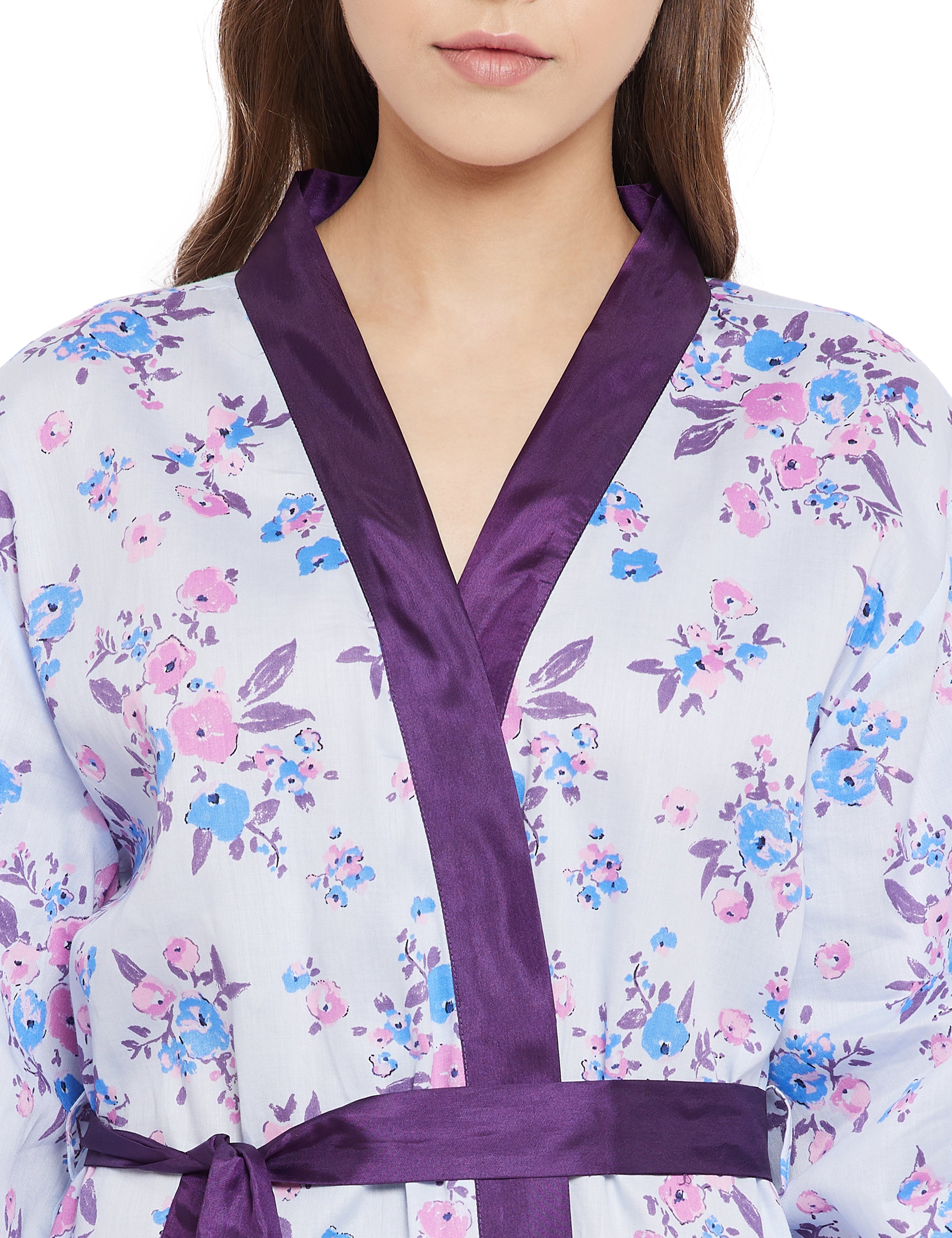 Alice Cotton Satin Kimono Robe