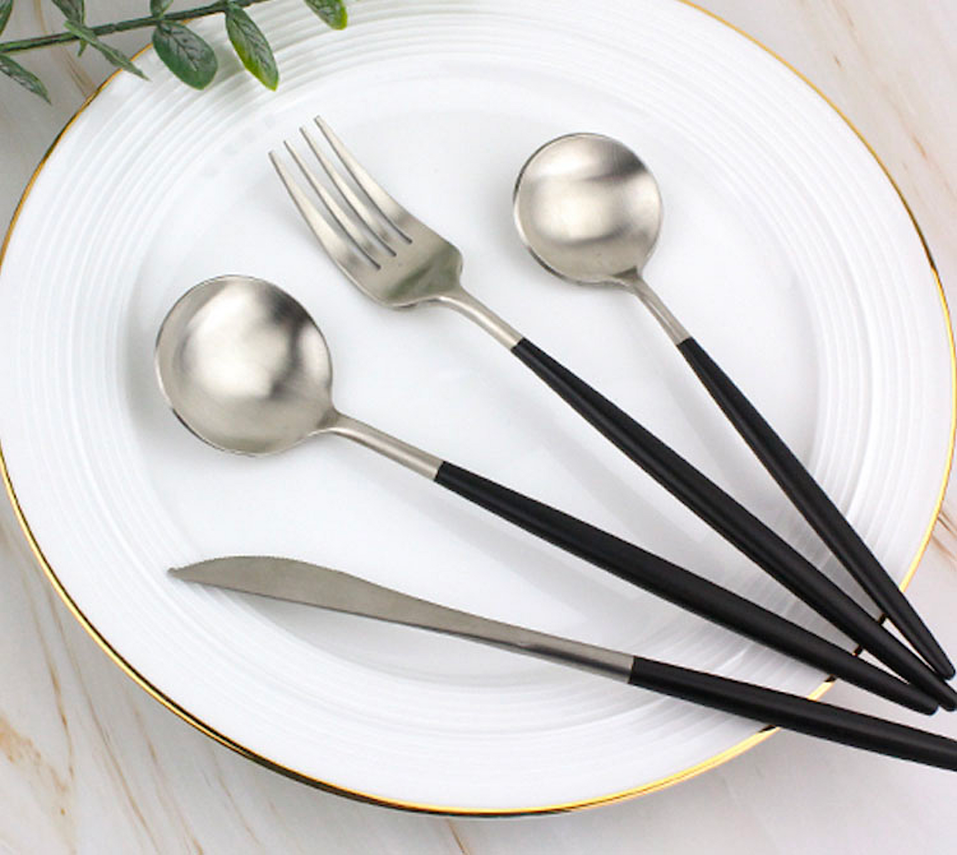 Hot Sell PVD Plated Stainless Steel Cutlery Set Restaurant